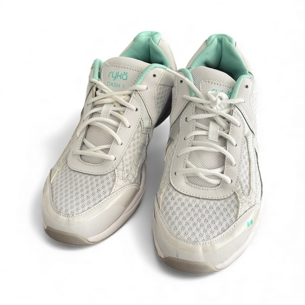Ryka Women's Athletic Shoes in White and Teal - Picture 2 of 7